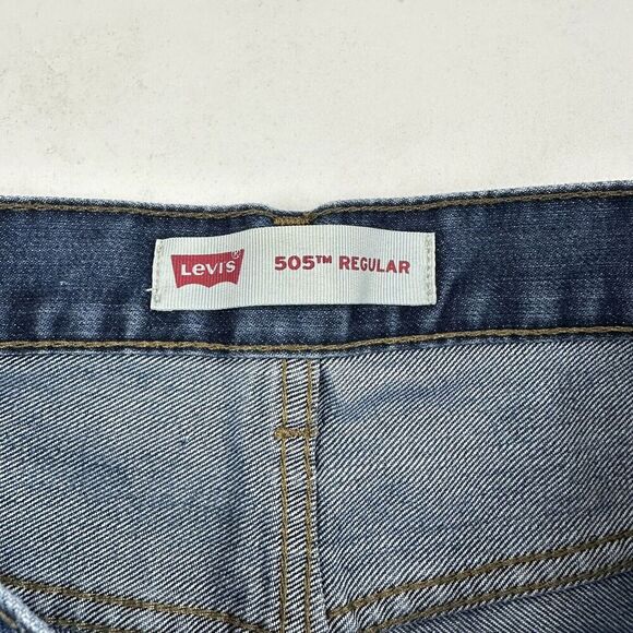 Levi's Boys 505 Regular Fit Straight Leg Denim Blue Jeans Sz 16 Actual 29x31 - Picture 5 of 9
